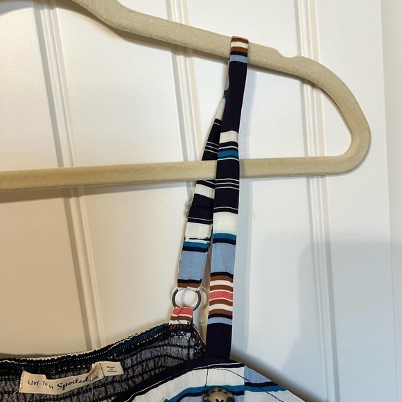 Live to be Spoiled Striped Sleeveless Button Front Crop Top XXL - Picture 9 of 10